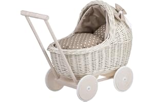 e-wicker24 Alles aus Weide Passeggino Bambole in Vimini Naturale Passeggino Giocattolo Bambina Carrozzina Bambole Passeggini Bambole Carrozzina Giocattolo Bambina Passeggino Passeggi per Bambola