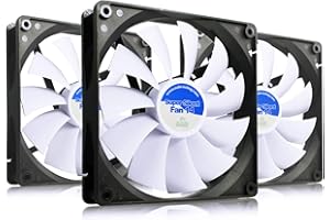 AABCOOLING Super Silent Fan 14 - Silent and Efficient 140mm Fan with 4 Anti-vibration Pads, 140mm Case Fan, 140mm Fan White, Cooling Fan, 12V - Value Pack 3 Pieces 8.6 dB(A), 47 CFM, 600 RPM