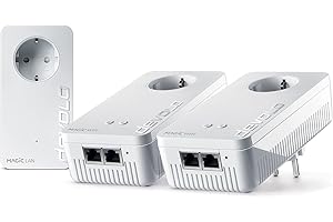 Devolo Magic 1 – 1200 WiFi ac Multiroom Kit: Set con 3 adaptadores Powerline, función WiFi, adecuado para la Home Office (1200 Mbit/s, 4 x conexiones Fast Ethernet LAN, malla, G.hn)