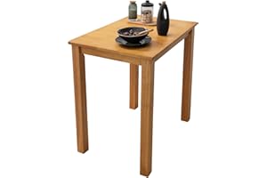 ‎WOODROOM Woodroom Esstisch Kota 50x70 cm – Massivholz Hevea, lackiert, Farbe Eiche – Kleiner Küchentisch, Esszimmertisch, platzsparend, stabil & pflegeleicht