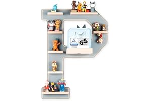 ‎BOARTI BOARTI das Original Kinder Regal Buchstabe P in Grau - geeignet für die Toniebox und ca. 38 Tonies - zum Spielen und Sammeln