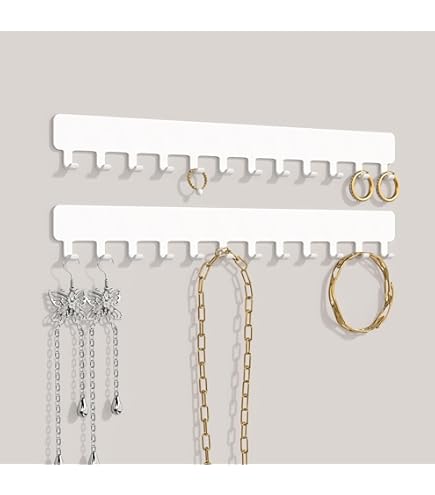 Josmimic Muur Ketting Organizer Houder: Wandmontage Sieraden Opknoping Opslag Kettingen Display Hanger Goud 2 STKS