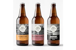 East London Brewing Company Mixed Dark Ales - Foundation Best Bitter (4.0%), Nightwatchman Dark Premium Bitter (4.5%) and Quadrant Oatmeal Stout (5.5%) - Vegan-Friendly - 3 x 500ml