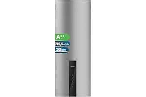 Cecotec Cappa Aspirante Rotonda a Parete 35 cm Bolero Flux DRT 358000 Inox A++. Aspirazione 715 m³/h, 2 Velocità + Funzione Booster, Filtri a Carbone, Classe A++, Controllo Touch