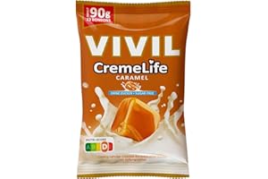 GÉNÉRIQUE CremeLife Caramel - Bonbons au caramel onctueux sans sucre, gourmandise crémeuse et sans culpabilité - Compatible avec Vivil - 90 g