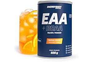 ‎ENERGYBODY Energybody EAA Pulver mit BCAA 500g Tropical Orange/EAAs Pulver enthält alle 8 essentiellen EAA Aminosäuren/EAA vegan & zuckerfrei