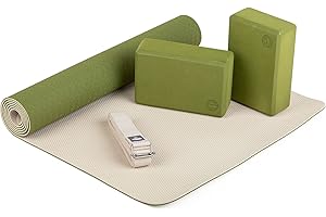 ‎BODHI Bodhi Yoga Starter-Set Komplett | Rutschfeste Yogamatte aus TPE inkl. 2 Yogablöcken aus Eva (Moosgummi) und 1 Yogagurt aus Baumwolle | Einsteiger-Set für Yoga-Anfänger