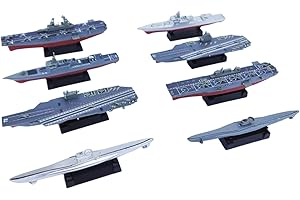 Colcolo 8Pcs Modello di Giocattolo 4D Assemblato Modello di Nave Playset Collezione Simulazione di Nave Portaerei Giocattolo