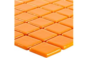 MOSAFIL Glas Pool Schwimmbad Mosaik Fliesen Matte Pixley Orange Bad Dampfdusche Hamam