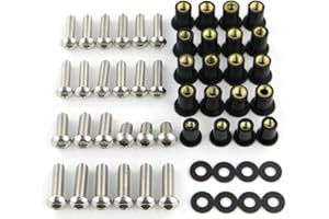 Xitomer Aftermarket ST2 ST3 ST4 Edelstahl-Verkleidungsschrauben-Sets, passend für Ducati ST2 ST3 ST4, Montagesets Unterlegscheiben/Muttern/Befestigungen/Clips/Tüllen Karosserieschrauben