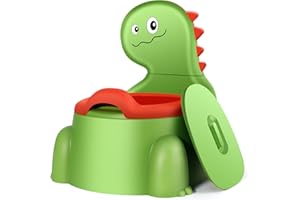 GLENMORE Potty Training Baby Toilet Toddler Potties Chair Boys Girls Dinosaur Pottys Seat Children 1-6 Year Old Toddlers Removable Urinal Pot & Lid Backrest Kids Toilet Child Animal Wc Trainer Fun Pottie Green