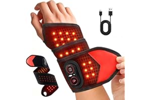 HUMILUFT Cordless Wrist Heating Pad, Heating Wristband with Vibration, Red Light Heating Pad Wrap with 3 Heating and Vibration Modes, Multifunctional Heated Wrist Brace for Wrists Hands Knees Elbows Ankles