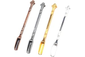 HRASY Lot de 4 cuillères de médecine micro Scoop en acier inoxydable - Pour médecine, sels, herbes, sable, paillettes - Pelle à épices - Petites boîtes à épices (4 couleurs)