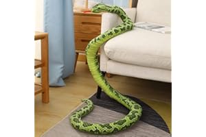 XIAOHONG Simulation Snake Plush Toy/Python Plush Pillow Plush Throw Pillow/Stuffed Animal Toy,75''Large Plush Snake Python Toy Stuffed Animal Tricky Snake Plush Toy for Kids Gift Halloween Decoration (green)