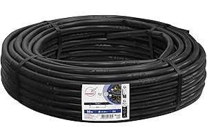 Jardibric - Tuyau Goutteurs Intégrés Ø13x16 mm - Longueur 50m - Pré-Perçé Tous les 33 cm Noir - Arrosage Goutte-à-Goutte Économique - Installation Facile - Débit 3L/h - Idéal Jardins, Serres et Pots