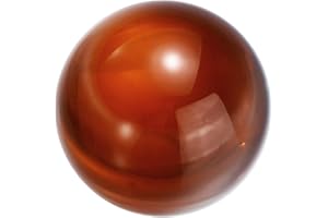 sourcing map 20mm/0.8" Crystal Sphere Ball Glass Solid Decorative Sphere Crystal Ball Prop Ornament for Feng Shui Divination Fortune Telling Tabletop Fountain Decoration, Amber