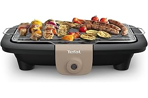 Tefal Barbecue électrique de table, Puissance 2300 W, Grillades Réussies, Grille en inox, Nettoyage Facile, Fabriqué en France BG90C814