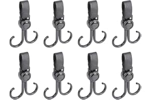 ZCSOWE 8 Piezas Ganchos Carro Bebe 360 ° Giratorio Gancho Carro Bebé Gancho multifuncional para cochecito Carrito Bebe Universal Enganches Carro Bebe Para bolsa de pañales Bolsos,Bolsa de cochecito