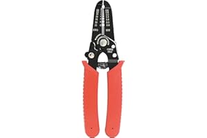 VCELINK Pelacables Electricista Profesional, Alicate Pelacables para Pelar Alambre de Cobre Duro, Trenzado e Varios Núcleos de 0.6-2.6 MM, 165 MM de Largo, Rojo