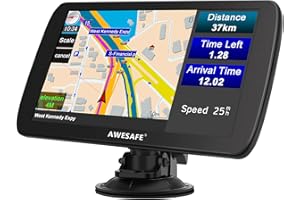 AWESAFE GPS Poids Lourds GPS Voiture 9 Pouce Écran Tactile 52 cartographie Nationale Mises à Jour gratuites Chaque année (9 P