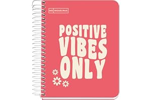 Miquelrius Cahier A6, carnet de messages, 1 bande de couleur, 100 feuilles de 90 g/m², ligné horizontal de 7 mm, sans perçage, couverture en carton dur, couleur corail