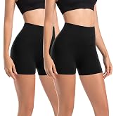Leafigure 2 Pack Cycling Shorts for Women High Waist Opaque Shorts Summer Shorts Leggings for Gym Fitness Yoga