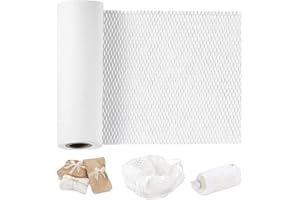 HELPERS LAB Bianco Carta a nido d'ape, carta da imballaggio - Materiali di imballaggio per articoli sensibili Materiale di imbottitura per il trasporto -imballaggio di articoli e pacchi, trasporto 30cm/10M