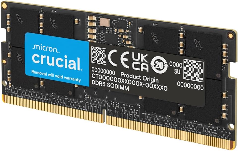 Crucial RAM DDR5 32GB 4800MHz SODIMM, Memoria para Ordenador Portátil/Laptop, Mini PC, CL40 - CT32G48C40S5