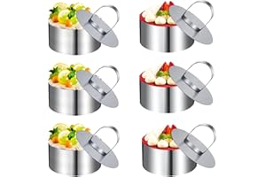 RICOFOT Coppa Pasta, 6 Pezzi Coppapasta Tondi, 8 cm Coppapasta, Riutilizzabile Coppa Pasta di Acciaio Adatto per Residenze Private Hotel Ristoranti Bar Panetterie ECC