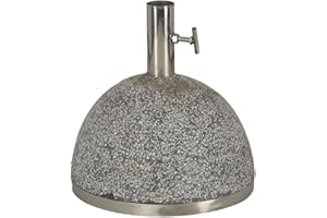 Rivanto® Sonnenschirmständer Granito 11,5 kg Ø25,5 cm Grau anpassbare Edelstahl-Masthalterung 19-36 mm robustes Design mit Wasserablauf