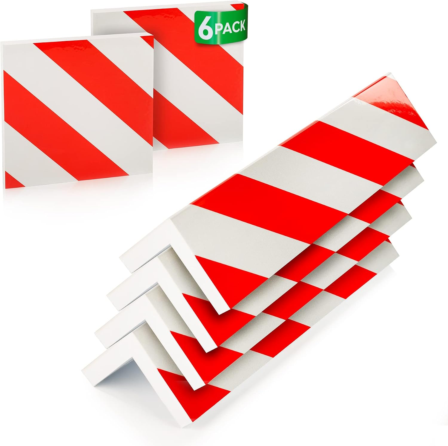 NURADA Protector Columnas Garaje. Protector Pared Garaje. Protección Espuma Adhesiva Columnas. Goma Puertas Garaje/Parking. Arañazos Coche, (4 Unidades 40x20x2cm + 2 Unidades 20x20x2cm)(Rojo)