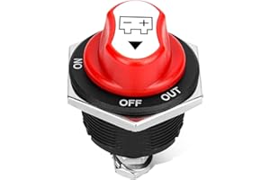 JMEST LEAD Interrupteur Isolateur de Batterie 12V 200A Max 32V ON-OFF-OUT 3 Position Coupe Circuit Commutateur Voiture Cut Off Switch Pour Marine Boat Camping-car