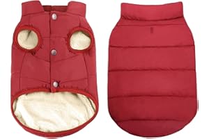 PETCUTE Chaqueta para Perros,Chaqueta de Perro con Forro Polar de 2 Capas,A Prueba de Viento Ropa para Perros Pequeños,Abrigo de Perro con Agujero para Arnés para Perros pequeñas, Medianas y Grandes