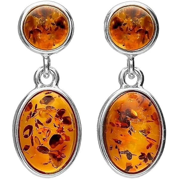 Pendientes Hipoalergenicos Mujer Pendientes De ámbar Natural Y Plata 925 - Artesanales, únicos Y Con Cierre De Seguridad Pendientes ámbar Plata