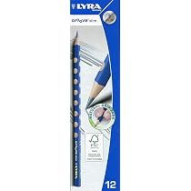 12 Crayons Graphite Lyra Groove Slim HB - 2,8mm - Grip Ergonomique - Enfants Et Adultes