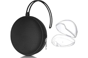 Smlpuame Dummy Holder Case Set,BPA Free Silicone Pacifier Holder Pod with 1 Transparent Dummy Storage Box,Portable Soother Pods for Baby Nappy Changing Bag Stroller,Travel,Home,Easy to Clean(Black)