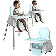 3-in-1 Multifunctional Baby High Chair High Chair, Learning Chair, and Portable Seat | Adjustable Height for Babies 6 Months to 5 Years with Anti-Slip Design Foldable and Portable for Home and Travel