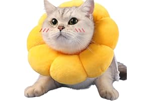 FCSNJH Halskrause Katze, Einstellbarer Halskrause Katze Halsband, Weich Sonnenblume Katze Wiederherstellung Halsband Kragen Cone für Katzen Kleiner Hunde Nach Operation und Verletzungen