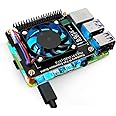 GeeekPi Fan Hat for Raspberry Pi 4 Model B, PWM Fan GPIO Expansion Board with 0.91inch OLED Display for Raspberry Pi 4B/3B+/3B/2B
