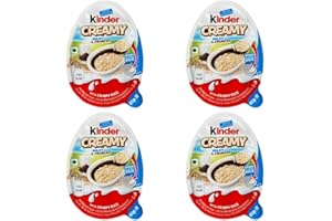 HEARTGLOBAL 4x Kinder Creamy – Milky & Crunchy – Schokoladen-Creme Snack mit Knusperstückchen (4 x 19 g)
