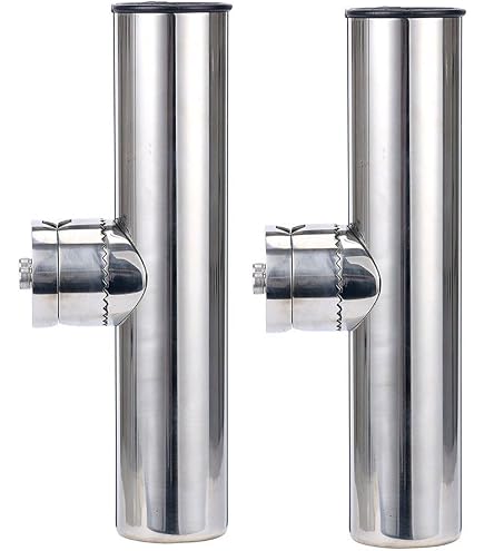 Supports Canne à Pêche KAOLALI - Acier Inox 316 - Réglables 360° - Pour Rails 22-26mm - Lot De 2