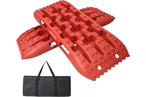 ‎LIEKUMM LIEKUMM 2 Stücke Sandbleche, 69 cm Kleine Größe Sandbleche Offroad für Sand Schlamm Schnee, 7 T Anfahrhilfe Wohnmobil für PKW LKW Geländewagen, mit Aufbewahrungstasche, Rot