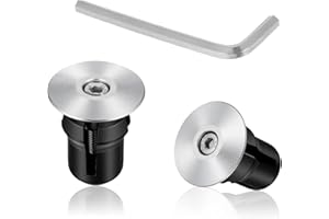 QFWDFCTRENZ Aluminum Bike Bar Ends Handlebar End Caps Bar End Plugs Caps Silver Road Bicycle Grip Bike Handlebars Plug Handlebar Plugs with Hexagonal Wrench