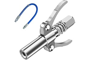 BAVOOTY G Grasso Pistola Accoppiatore,Autobloccante Ingrassatore Testina,Accoppiatore di Pistola per Grasso ad Alta Pressione,Pompa Pistola Grasso Manuale con 30cm Flessibile per Tutti Tipi Pressa Grasso