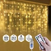 Dekonivia 3x3 Metre Peri Led Perde Asma Kumandalı Kancalı G&uuml;n Işığı Işık 8 Fonksiyonlu 8 Mod Parti Işığı Dekoratif Yılbaşı Pe