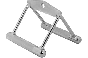 Jazooli Seated Row Metal V Handle Close Grip Lat Bar Pull Down Cable Multi Gym Exercise Fitness Workout Bodybuilding Training Machine Strong Attachment