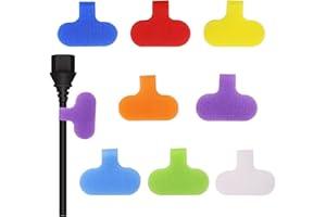 MORJCG 30Pcs Cable Labels Tags, Cable Labels, Cable Tags, Wire Labels, Wire Tags, 5 Colors Waterproof Write On Cord Label, Hook and Loop Wire Tags, Cable Labels for Cable Wires Management and Identification