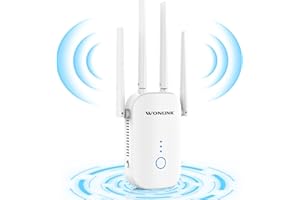WONLINK Ripetitore WiFi Potente, 1200Mbps Ripetitore WiFi 5GHz & 2,4GHz Dual Band WiFi Extender Supporta Modalità Ripetitore/Router/AP, Amplificatore WiFi con WPS Funzione, 1 Porta Ethernet, 4 Antennes Bianco