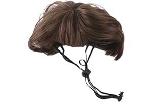 MEMOFYND 1 peluca para mascotas, peluca de cosplay para perros y gatos, peluca de Navidad, peluca para perros grandes y pequeños, peluca para mascotas con flequillo