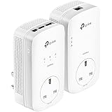 TP-Link TL-PA8033PKIT AV1300 3-Port Gigabit Passthrough 2x2 MIMO Powerline Adapter Starter Kit, No Configuration Required, UK
